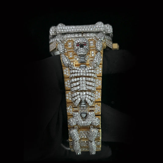Fully Iced-out AP Skeliton Watch With VVS Moissanite Diamond Diamlux