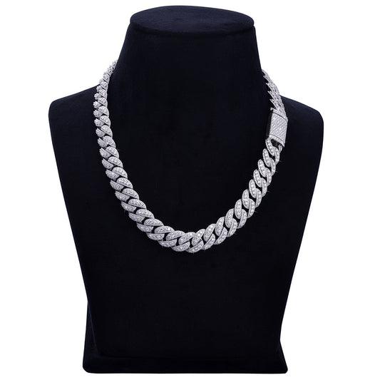 Classic Iced Out White Gold Cuban Link Chain-DX-CN-0103 Diamlux