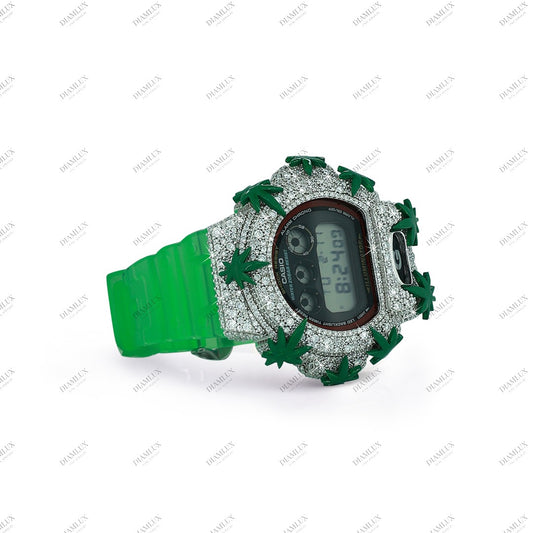 Moissanite Diamond G- Shock Watch with Leaves Edition Diamlux