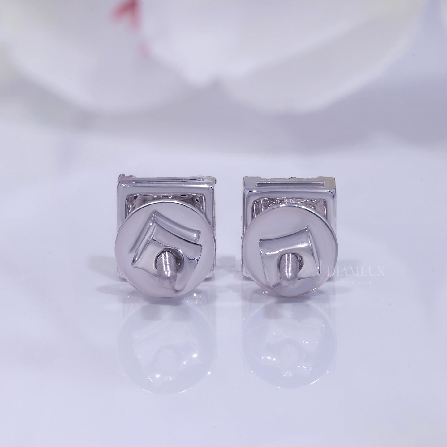 Fully Iced-out 925 silver with moissanite diamond earrings Diamlux Fine Jewelry