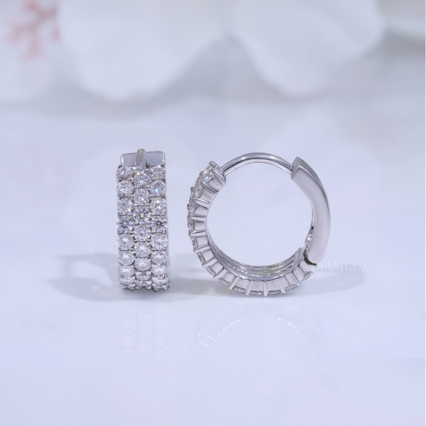 925 Silver with Moissanite Diamond Earrings Diamlux Fine Jewelry