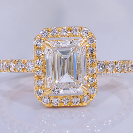 10kt Gold Lab Diamond Ring -Engagement Ring Diamlux Fine Jewelry