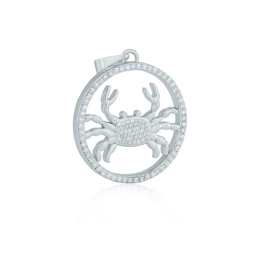 "CANCER" Zodiac Pendant with vvs Moissanite Diamond Diamlux