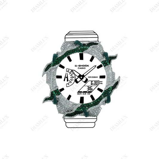Thunder G-shock Bezel Available in Moissanite and Natural Diamonds Diamlux