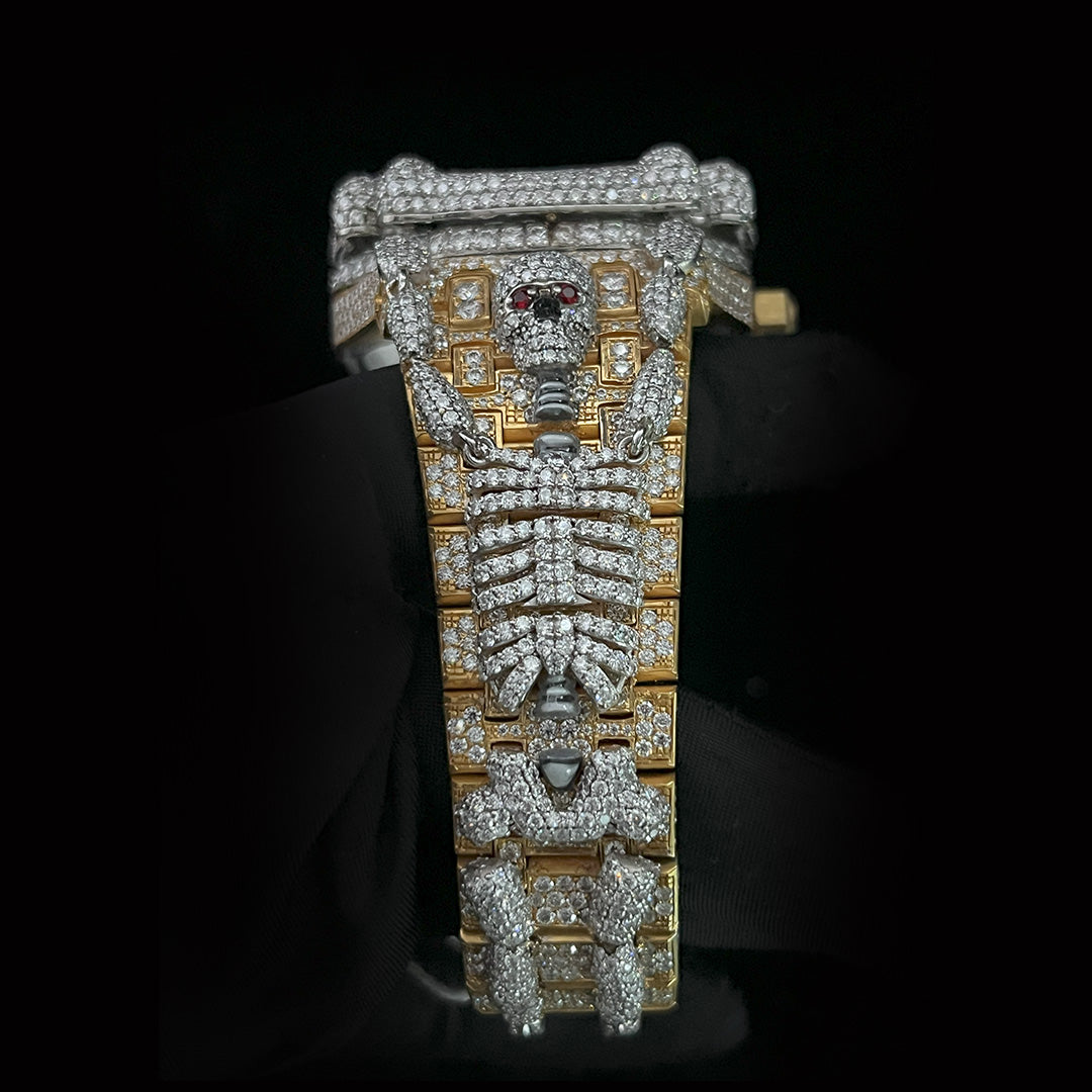 Fully Iced-out AP Skeliton Watch With VVS Moissanite Diamond Diamlux