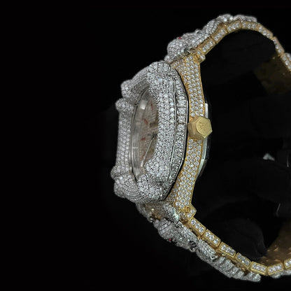 Fully Iced-out AP Skeliton Watch With VVS Moissanite Diamond Diamlux