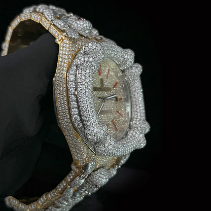 Fully Iced-out AP Skeliton Watch With VVS Moissanite Diamond Diamlux