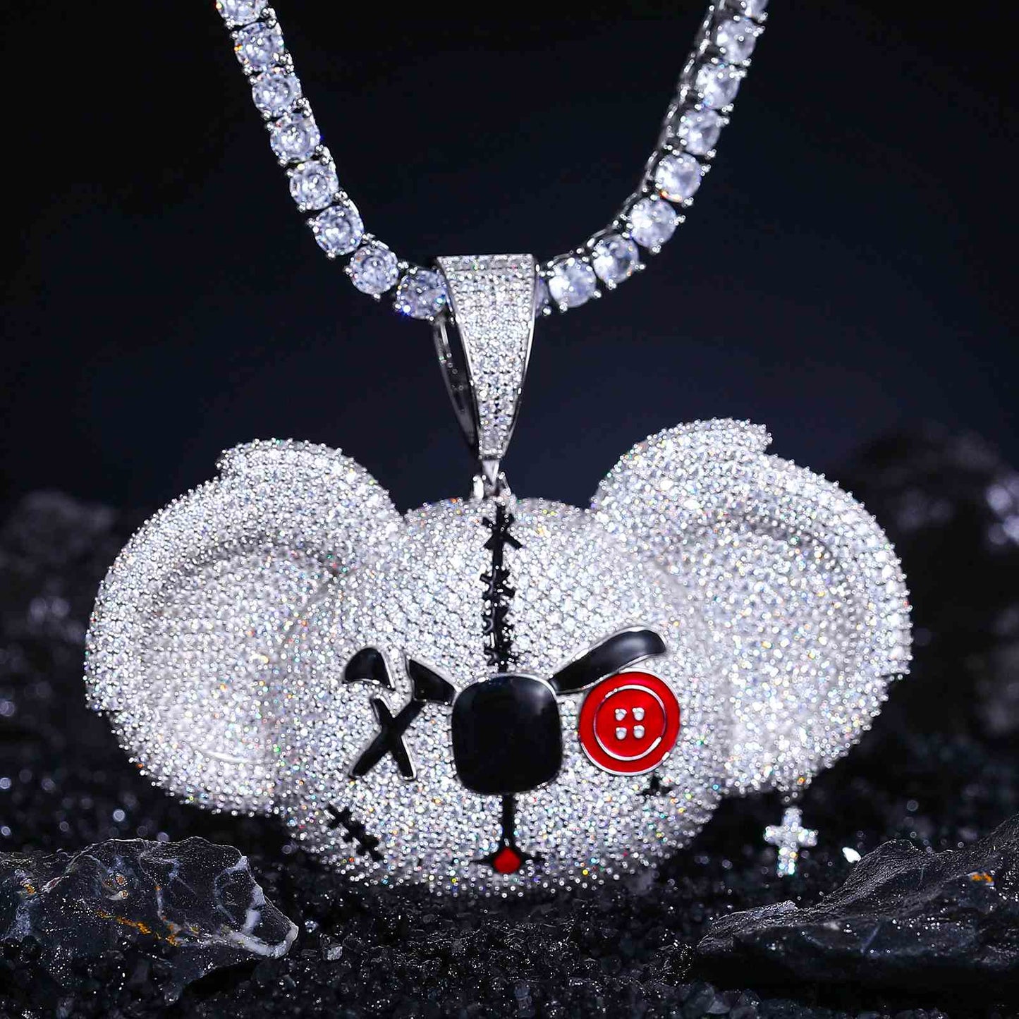 Big Ears Koala Cartoon Animal Pendant with Moissanite Diamond Diamlux