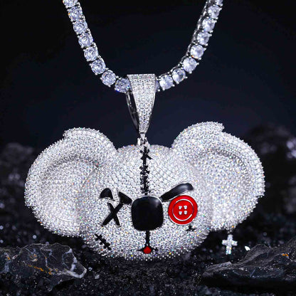 Big Ears Koala Cartoon Animal Pendant with Moissanite Diamond Diamlux