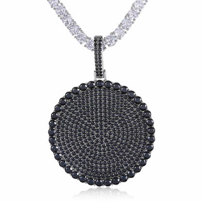 Disc Coin Tag Pendant with Moissanite Diamond Diamlux Fine Jewelry
