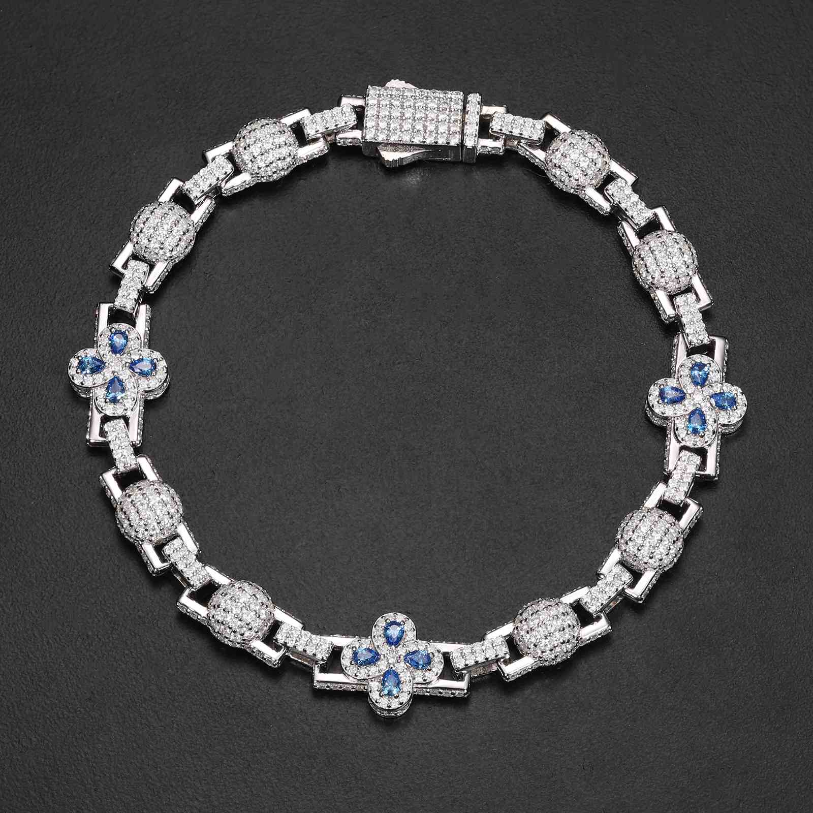 Pear Cut Four Leaf Clover Bracelet with Moissanite Diamond Diamlux