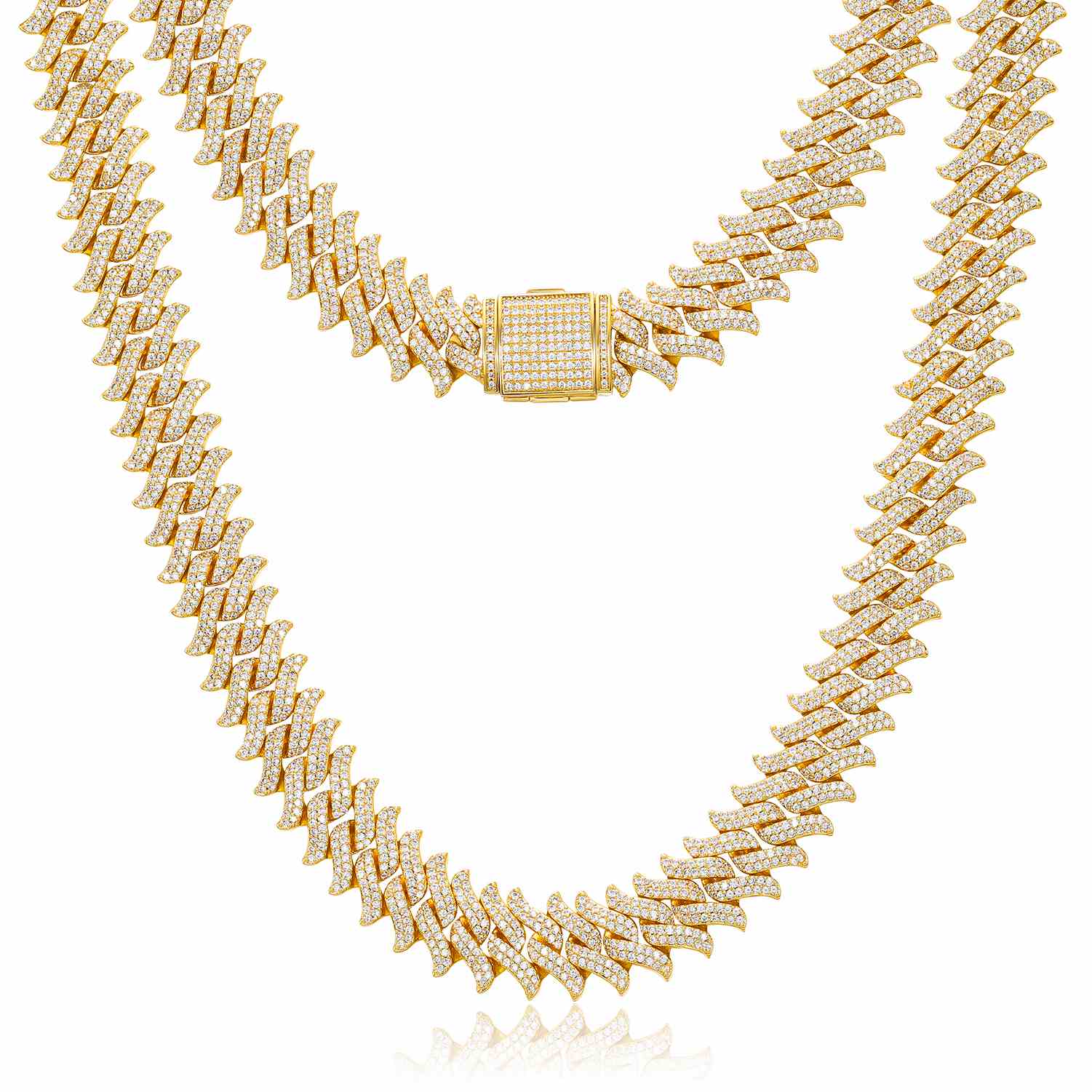 Cuban Link Chain in Thorns With Moisanite Diamond Diamlux