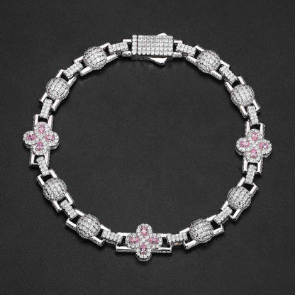 Pear Cut Four Leaf Clover Bracelet with Moissanite Diamond Diamlux