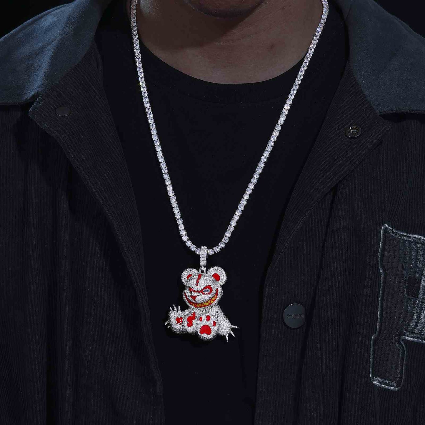 Diamlu Evil  Teddy Bear Pendant