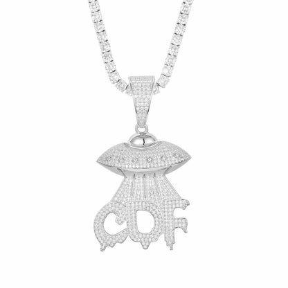 Letter 'UFO CDF' Pendant with Moissanite Diamond Diamlux
