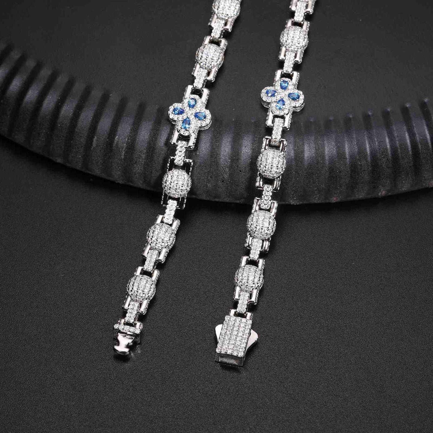 Pear Cut Four Leaf Clover Bracelet with Moissanite Diamond Diamlux