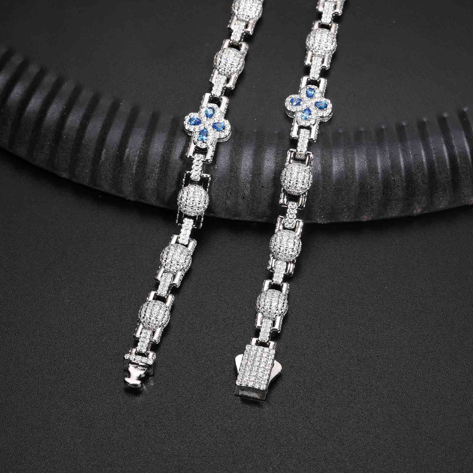 Pear Cut Four Leaf Clover Bracelet with Moissanite Diamond Diamlux