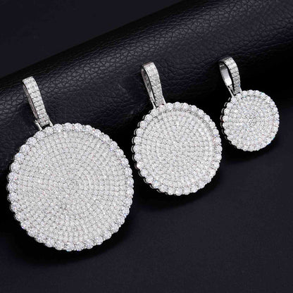 Disc Coin Tag Pendant with Moissanite Diamond Diamlux Fine Jewelry