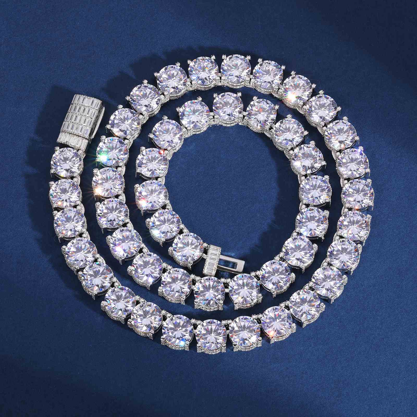 Chain Tennis Cluster with Moissanite Diamond Diamlux