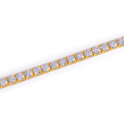 Gold Plated Round Cut Diamond Tennis Bracelet-DX-BC-0100 G Diamlux