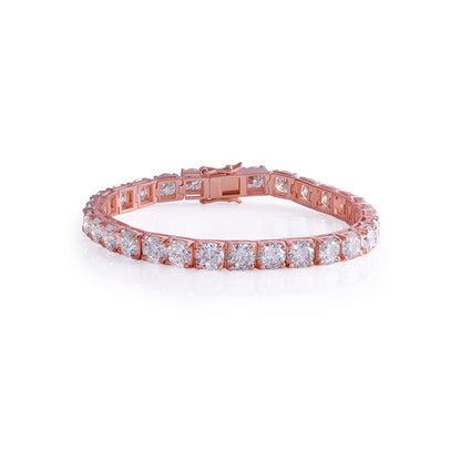 Rose Gold Plated Round Diamond Tennis Bracelet-DX-BC-0100 R Diamlux