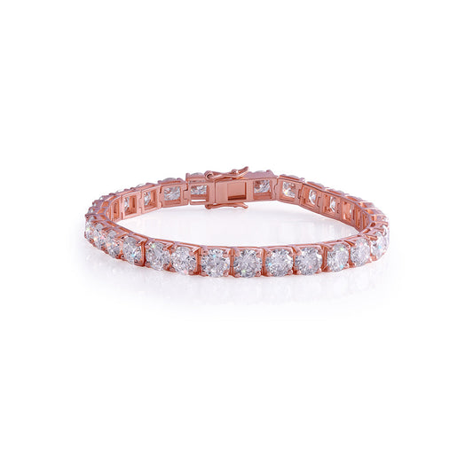 Rose Gold Plated Round Diamond Tennis Bracelet-DX-BC-0100 R Diamlux