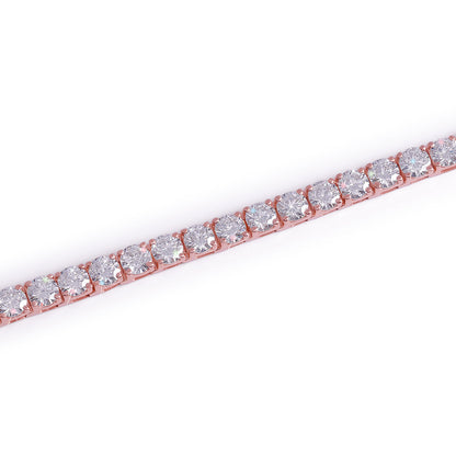 Rose Gold Plated Round Diamond Tennis Bracelet-DX-BC-0100 R Diamlux