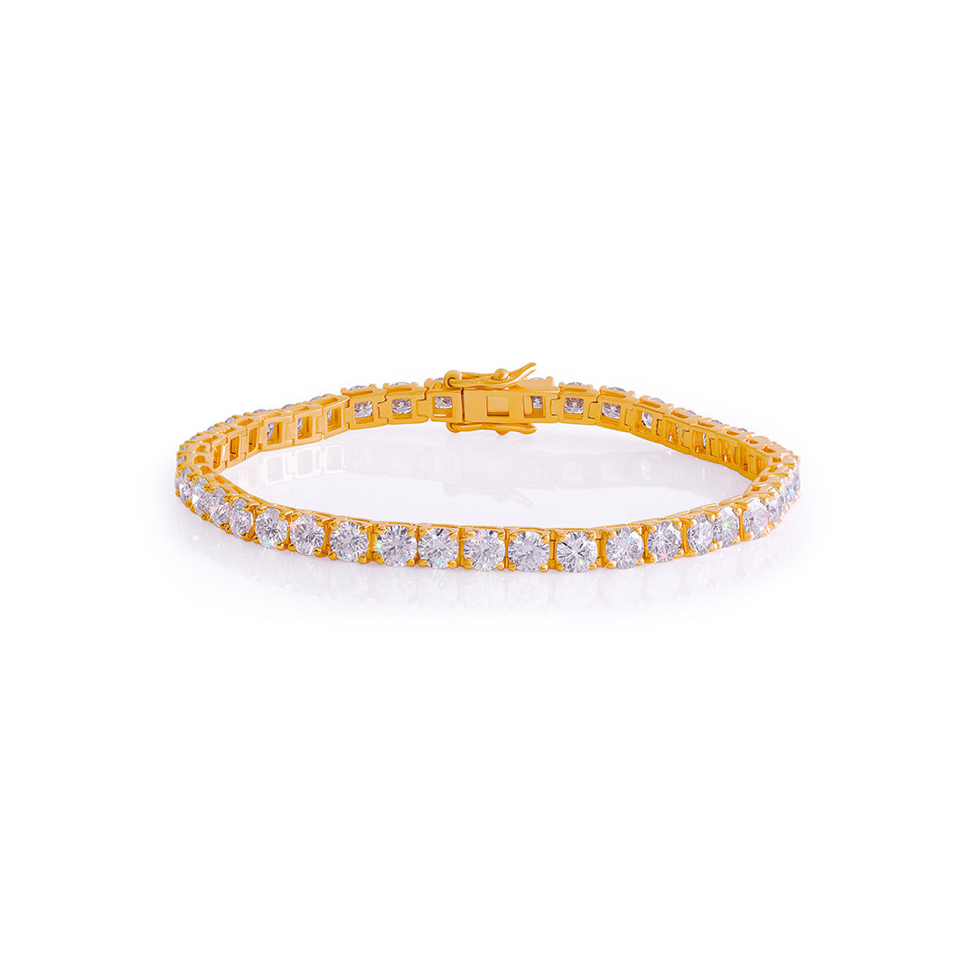 Gold Plated Slim Diamond Tennis Bracelet-DX-BC-0101 G Diamlux