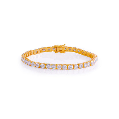 Gold Plated Slim Diamond Tennis Bracelet-DX-BC-0101 G Diamlux