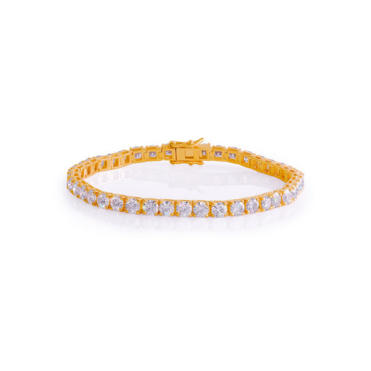 Gold Plated Slim Diamond Tennis Bracelet-DX-BC-0101 G Diamlux