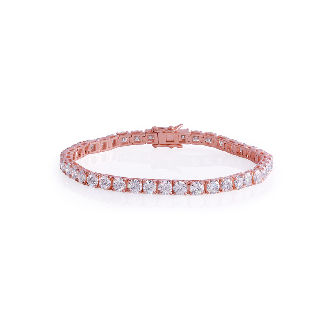 Rose Gold Slim Diamond Tennis Bracelet Diamlux