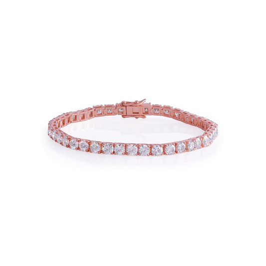 Rose Gold Slim Diamond Tennis Bracelet Diamlux