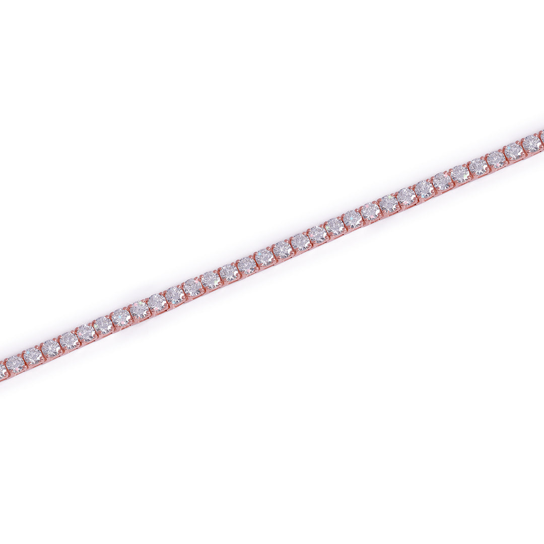 Rose Gold Slim Diamond Tennis Bracelet Diamlux