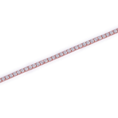 Rose Gold Slim Diamond Tennis Bracelet Diamlux