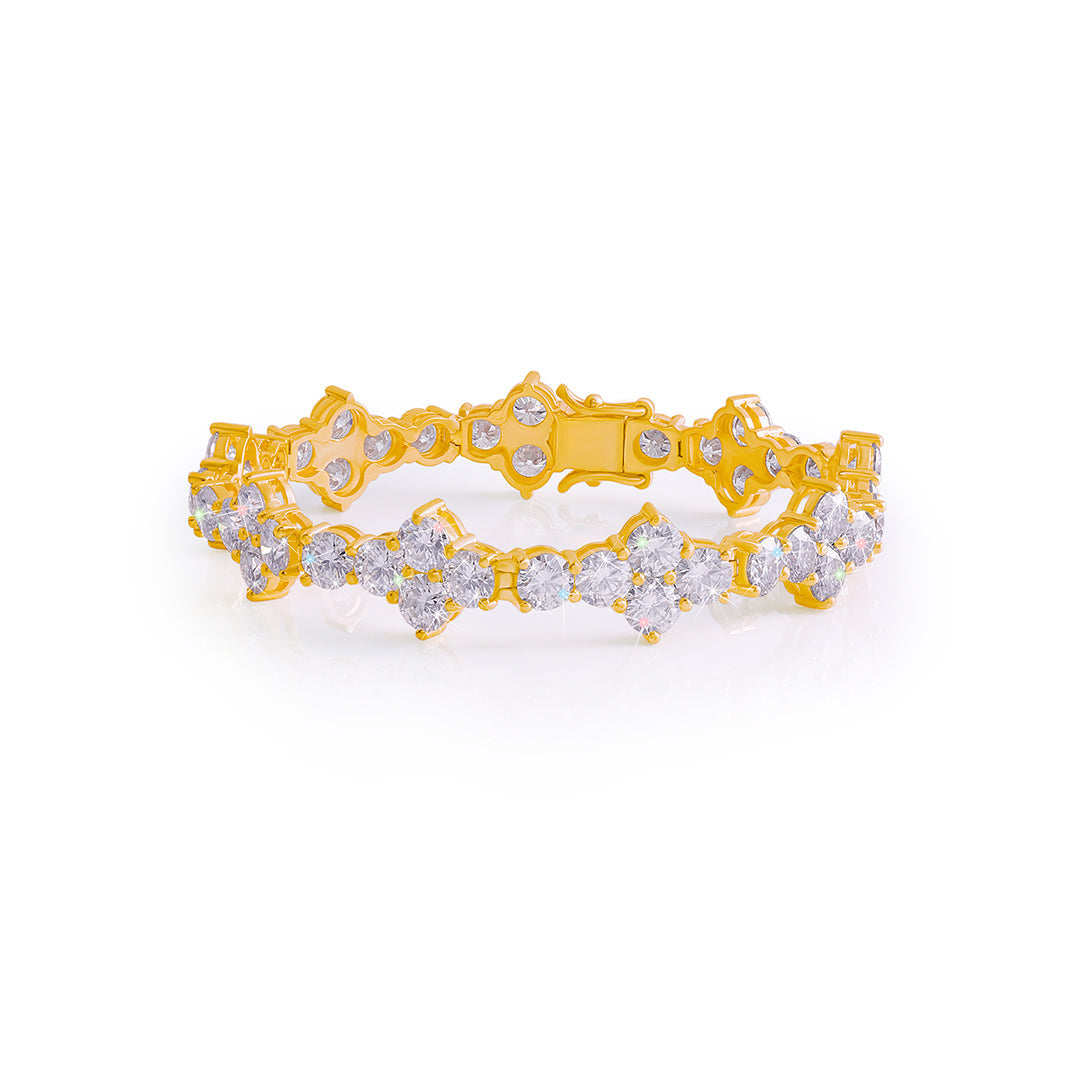 Gold Plated Royal Vintage Diamond Bracelet-DX-BC-0103 G Diamlux