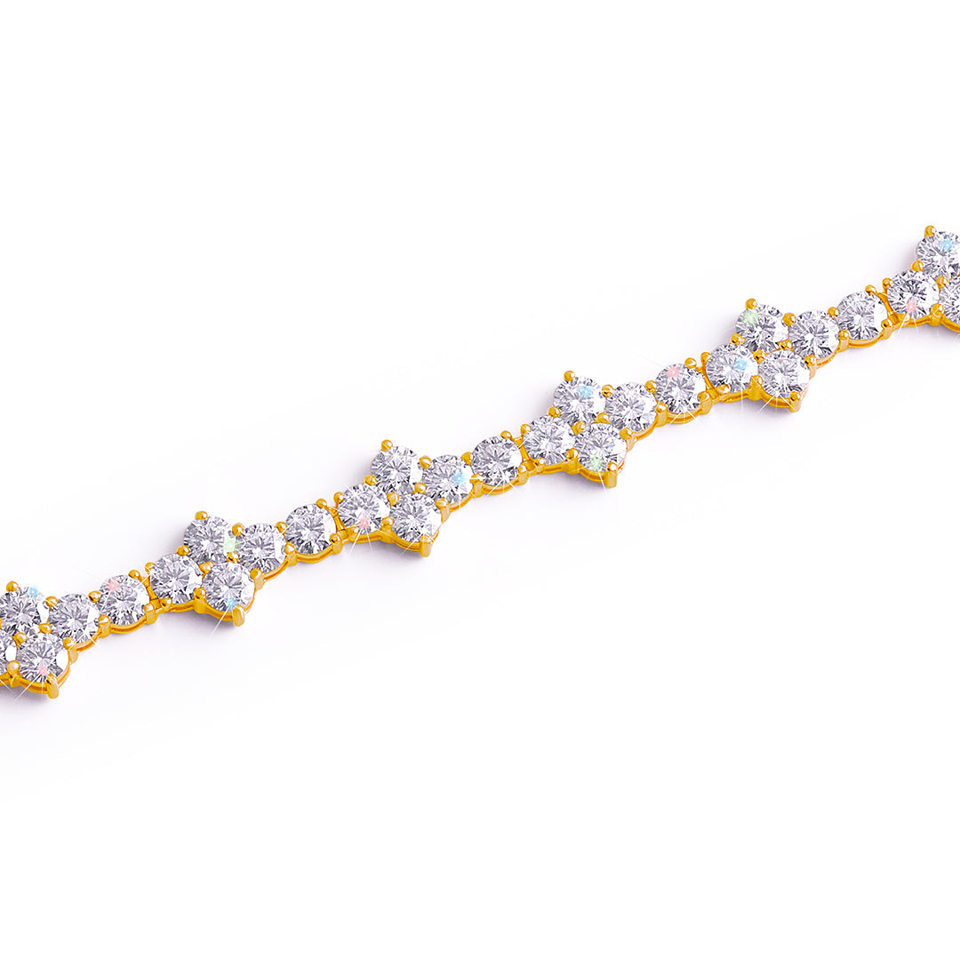 Gold Plated Royal Vintage Diamond Bracelet-DX-BC-0103 G Diamlux
