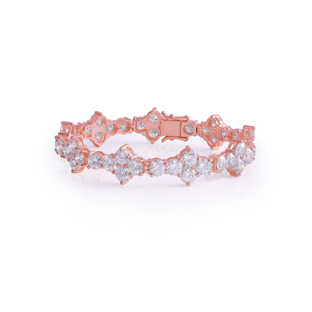 Rose Gold Vintage-Inspired Diamond Bracelet-DX-BC-0103 R Diamlux