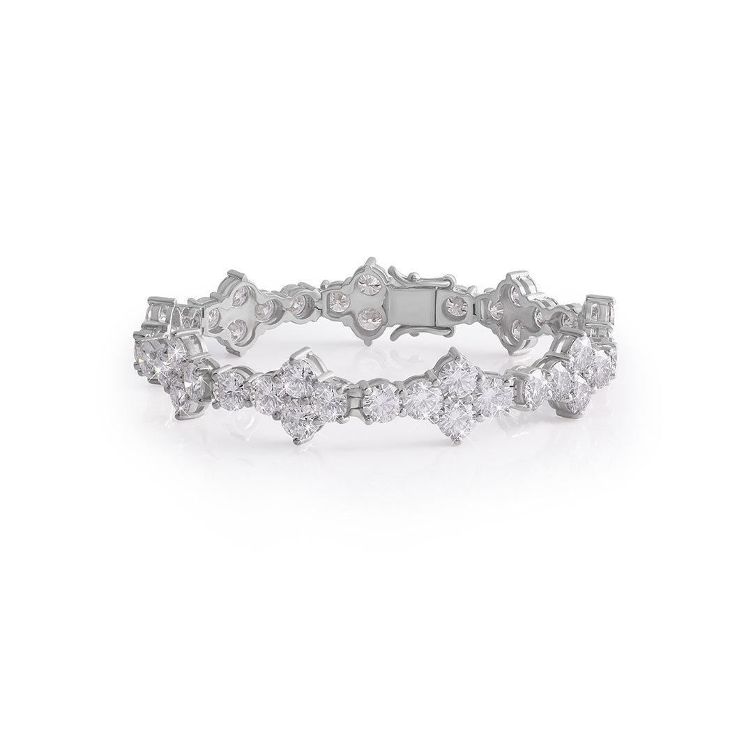 White Gold Vintage Style Diamond Tennis Bracelet-DX-BC-0103 S Diamlux
