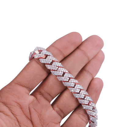 Rose Gold Diamond Cuban Link Bracelet – Bold Sparkle-DX-BC-0112 Diamlux