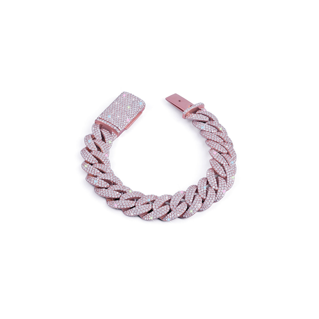 Rose Gold Fully Iced Cuban Link Bracelet – Premium Shine-DX-BC-0113 Diamlux