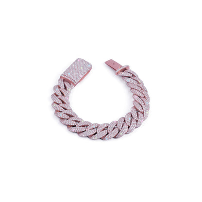 Rose Gold Fully Iced Cuban Link Bracelet – Premium Shine-DX-BC-0113 Diamlux