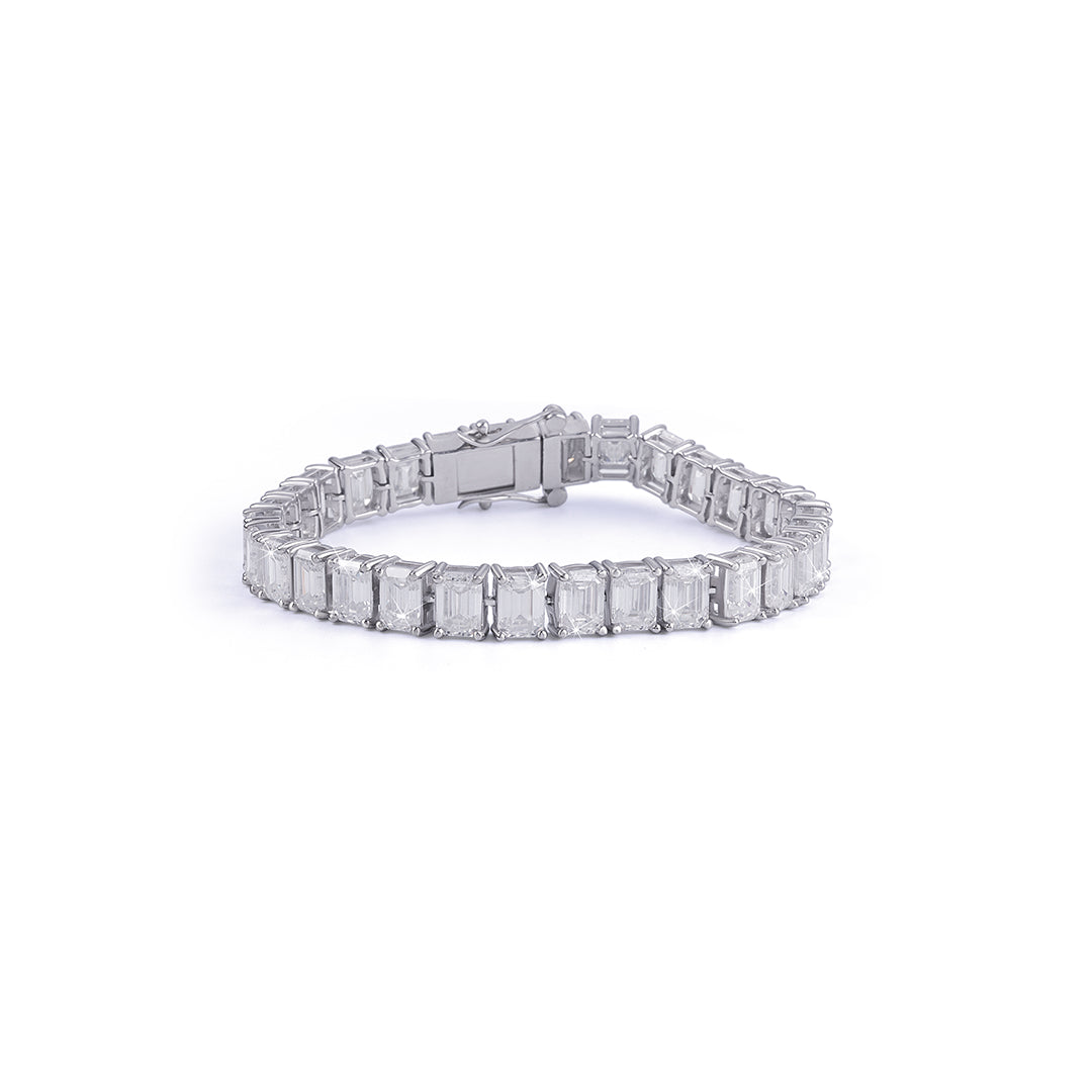 Emerald Cut Tennis Bracelet – Statement Elegance-DX-BC-0117 Diamlux