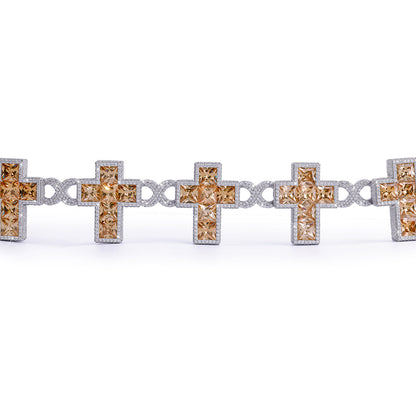 Golden Cross Diamond Bracelet – Royal Religious Style-DX-BC-0118 Diamlux