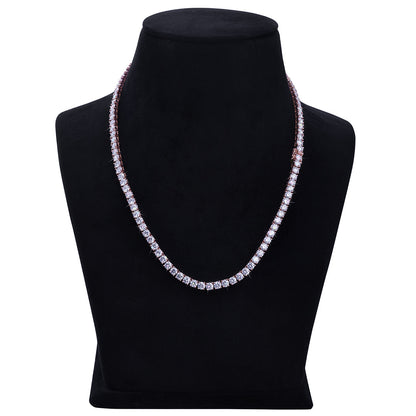 Rose Gold Round-Cut Diamond Tennis Chain-DX-CN-0100R Diamlux