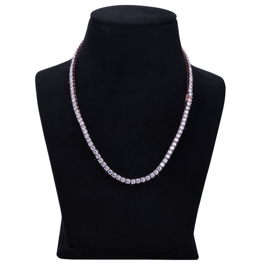 Rose Gold Round-Cut Diamond Tennis Chain-DX-CN-0100R Diamlux