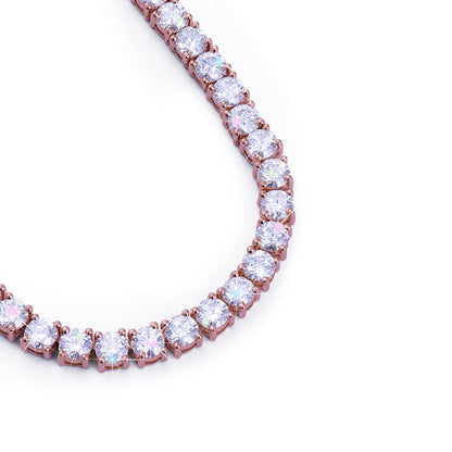 Rose Gold Round-Cut Diamond Tennis Chain-DX-CN-0100R Diamlux