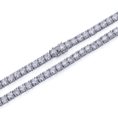 White Gold Round-Cut Diamond Tennis Chain-DX-CN-0100S Diamlux