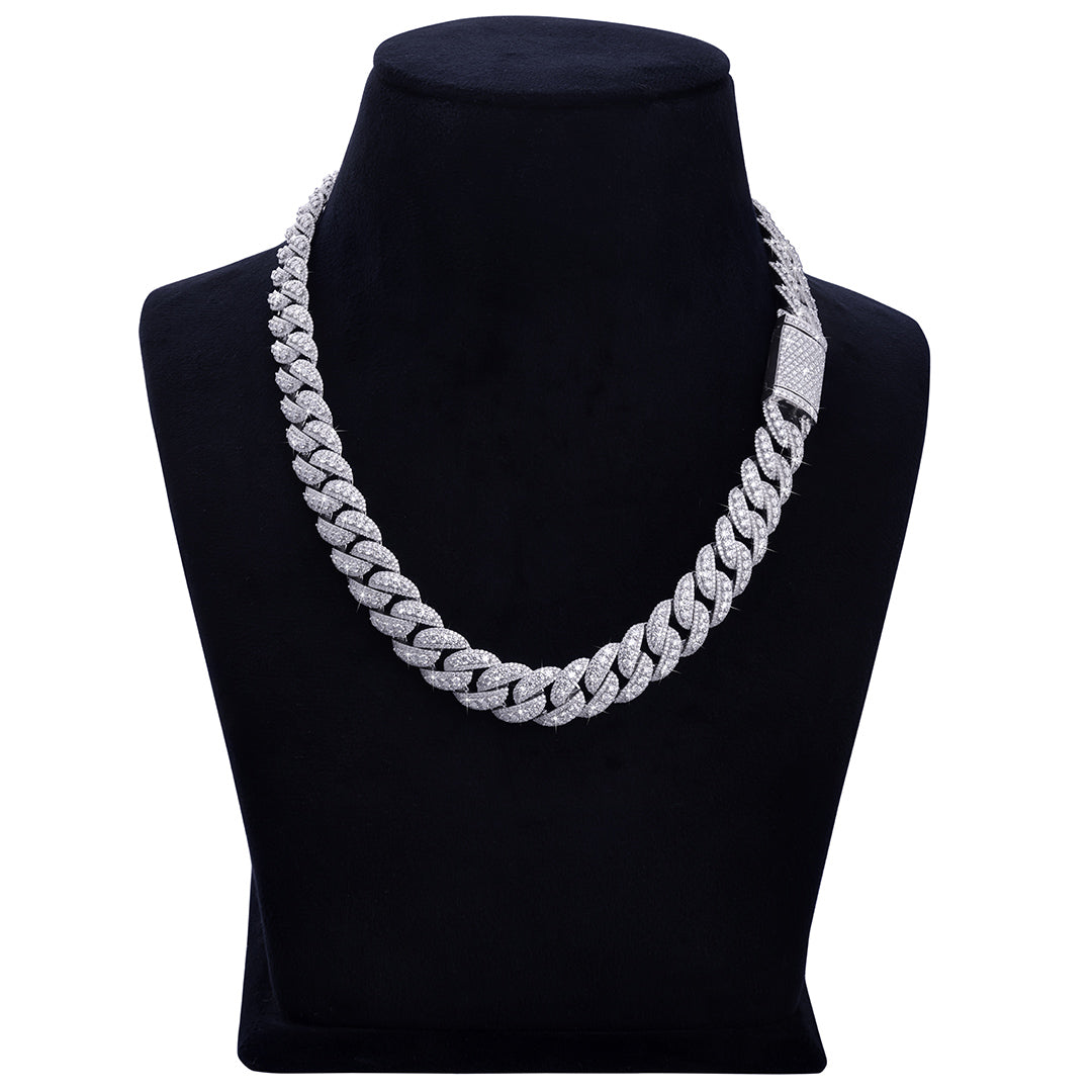 Classic Iced Out White Gold  Cuban Link Chain-DX-CN-0103 Diamlux