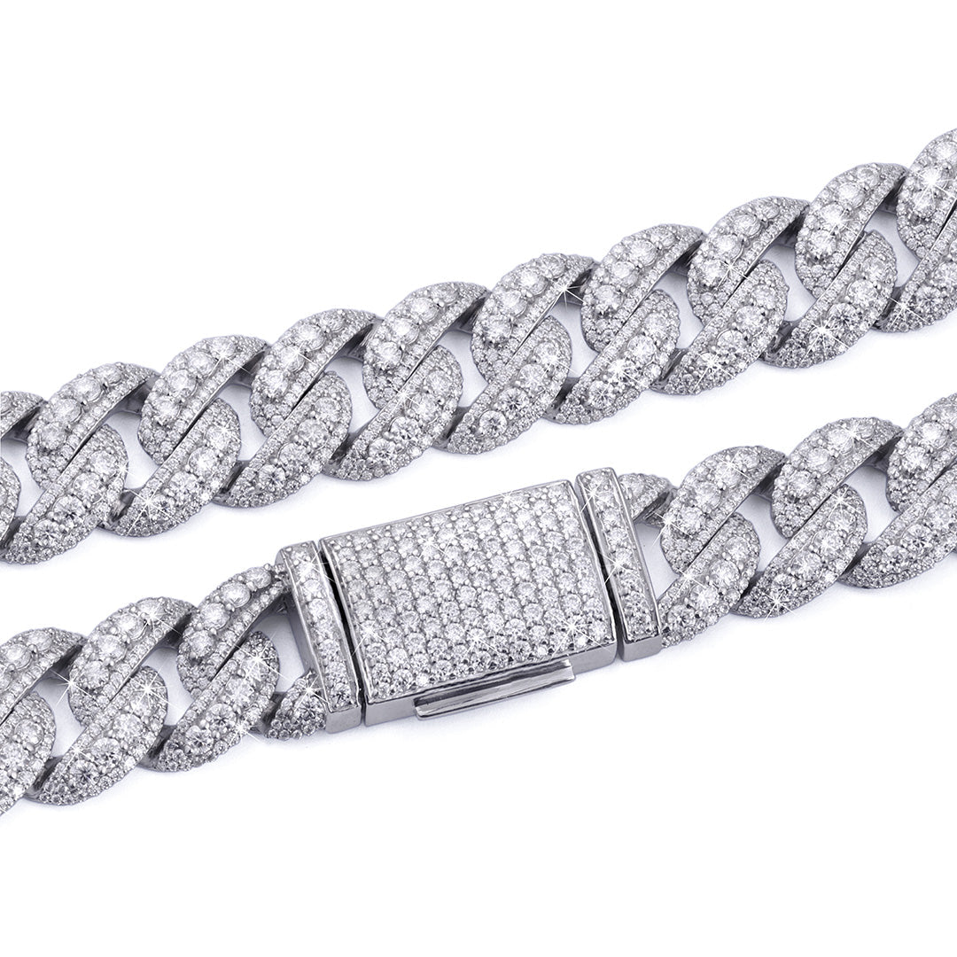 Classic Iced Out White Gold  Cuban Link Chain-DX-CN-0103 Diamlux