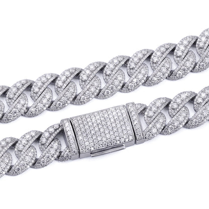 Classic Iced Out White Gold  Cuban Link Chain-DX-CN-0103 Diamlux